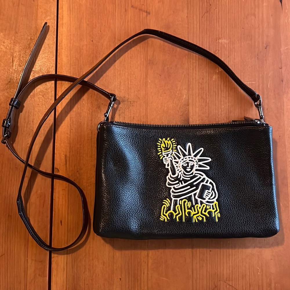 Coach 1941 x Keith Harring Statue of Liberty Pebble Leather Crossbody bag